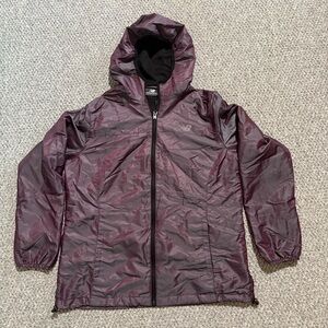 New Balance Iridescent Full Zip Hooded Purple Rain Coat Size L EUC